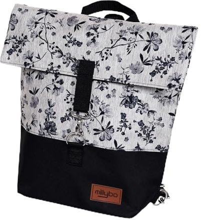 millybo SWEET Fahrradtaschen für Gepäckträger Damen & Herren, Fahrrad Tasche Hinten 3-in-1 Gepäckträgertasche und Rucksack, wasserfest (960.004 Black-Grey)