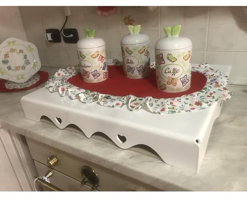Astroplastic Coprifornelli/Copri Fornelli in Plexiglass Bianco – Design Shabby con Intagli – Protezione Piano Cottura – Su Misura per Tutte le Misure – Made in Italy (78x55)