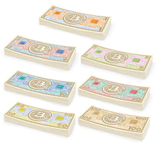 Scratch Cash Mini Bundle Bitcoin - 175 Banconote BTC - 7 mazzette da 25 x ₿ 1, 2, 5, 10, 20, 50, 100 – novità Assoluta