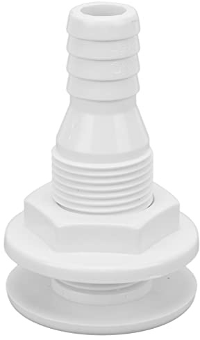 Borddurchlass Boot, Borddurchlass 3/4 Zoll, Rumpfdurchführung 3/4 Boot durch Rumpfanschluss 3/4 Zoll ABS-Kunststoff-Schlauchkupplung Abfluss-Auslass-Zubehör (Weiß)