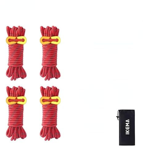 AORUEY 4 Stck Abspannseile Reflektierende 400mm Leuchtend Reflector Cord Zelt-Spannschnur Abspannleine Zeltleine Zeltseil Spannsei Abspannseile (Z)