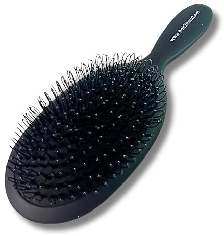 hair2heart Förlängningsborste för löshår, hårborste utan drag, skötselborste med öglor