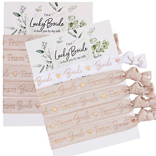 heaven+paper JGA 5 Armbänder Set Team Bride/Braut als Accessoire Deko zum Junggesellinnenabschied für Frauen zur Hochzeit weich & hochwertig