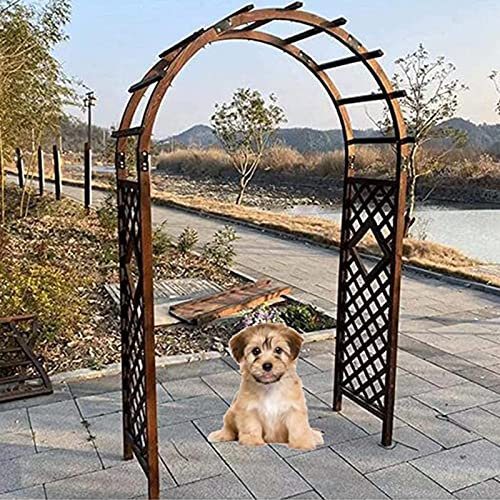 CHUNTIANMEI Garden Arches Trellis Rose Arch Pergola Arbour Plant Bed Wooden Rose Arches,Trellis Climbing Arches,Climbing Aids For Climbing Plants,Gazebo Outdoor Decoration,120×210cm