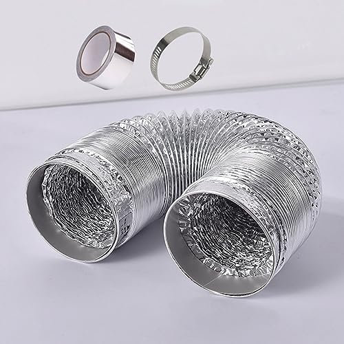 Lüftungsschlauch Aluflexrohr Alurohr Flexschlauch Schlauch Aluflexschlauch Flex-Schlauch Lüftungsrohr Mit 2 Schlauchschelle Für Abzugshaube Ø 80/100/110/120/150/160/170/180/200mm (Color : 1.5m, Size