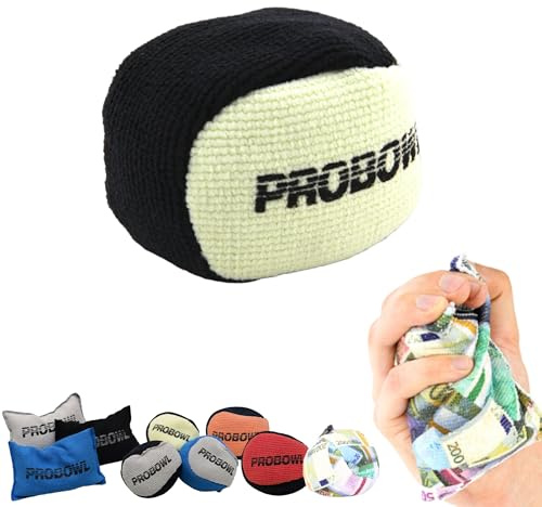 EMAX - Pro Bowl Grip Ball - Sac d'Adhérence Moderne en Microfibre - Balle de Talc - Absorbe l'Humidité (Noir/Crème)