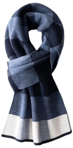 Herren Wollschal Für Den Winter, Kariert, Warm, Halstücher, Schals, Wickel, Kaschmir, Langer Schal Color6 180x30cm