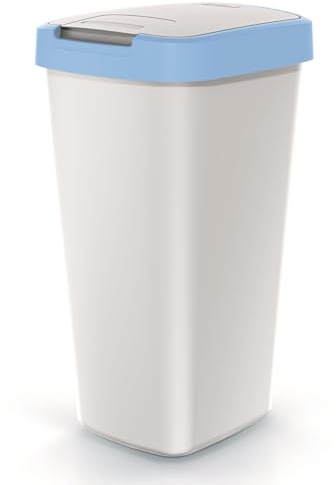 Mülleimer Müllbehälter Abfalleimer Biomülleimer Aschgrau mit Deckel Abfallsammler Mülltonne Papierkorb Schwingeimer (Blau, 45L)