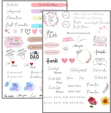 MilaBoo® Kerzentattoos Familie & Lieblingsmensch I DIY Aufkleber für besondere Anlässe, einfache Anwendung, vielseitig einsetzbar (Familie & Lieblingsmensch)