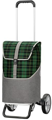 ANDERSEN Einkaufstrolley - Alu Star Shopper Gese grün 46 L geräumig, hochwertig, Reflektor, Aluminium, höhenverstellbar, Räder abnehmbar