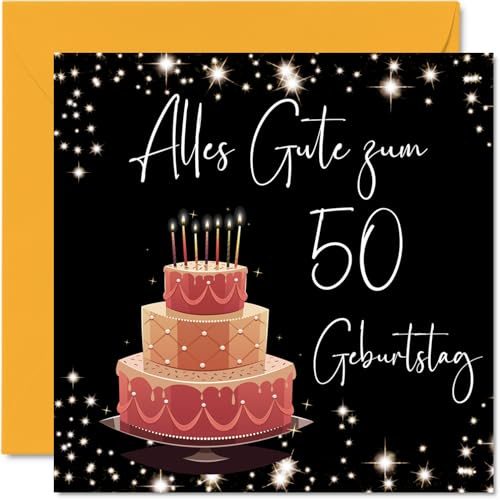 Stuff4 50. Geburtstagskarte für Frauen, Elegant Stilvoll | Alles Gute zum Geburtstagskarten für 50 Jährige Frau Mama Oma Tante, 145mm Fünfzig Fünfzigste Geburtstag Grußkarten