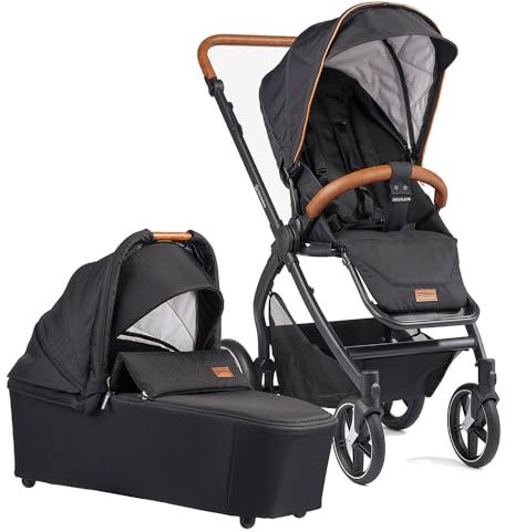 Gesslein FX4 Style| Passeggino combinato 3 in 1 | pieghevole con inserto sportivo | peso inferiore a 10 kg | fino a 22 kg UV50+ | regolabile | incl. navicella, seggiolino sportivo, materasso e