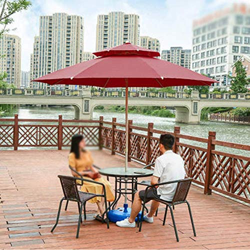 VEAUAS Ombrellone da giardino per esterni | 2,7 m | Con manovella/Rotondo/Protezione UV/Anti-pioggia leggera, Parasole compatto per spiaggia/Gazebo/Balcone/Terrazza/Tavolino/Pesca/Market-senza base