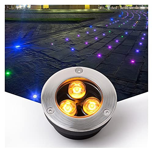 WZYDYDY LED Bodeneinbauleuchte 3W IP68 Wasserdicht Ultra Dünn Einbaustrahler Unterwasser für Draußen, Terrasse, Unterwasserbeleuchtung(Warm,24V)