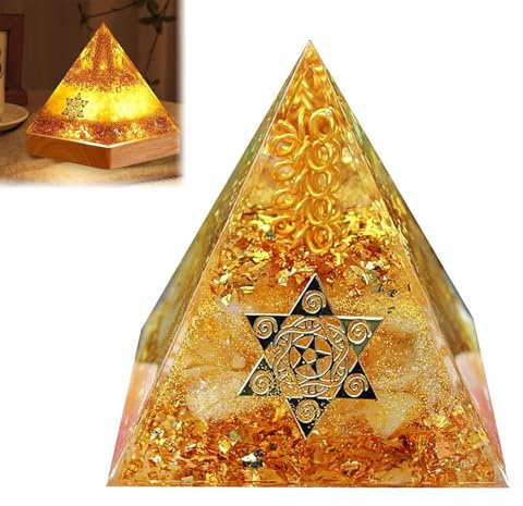 Piramide di Cristallo, Piramide di Orgonite, Resina Piramide Cristallo, Mini Piramide Decorativa per L'home Office, Accessori per La Decorazione Della Scrivania, Decorazioni per Yoga e Divinazione