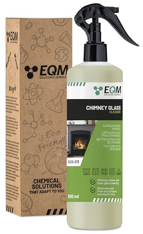 EQM - ECO-213 - Nettoyant pour Vitres d’Inserts, Poêles et Cheminées - 500 ml - Élimine les traces de fumée et de buée sur les vitres - Nettoie suie, briques et surfaces exposées