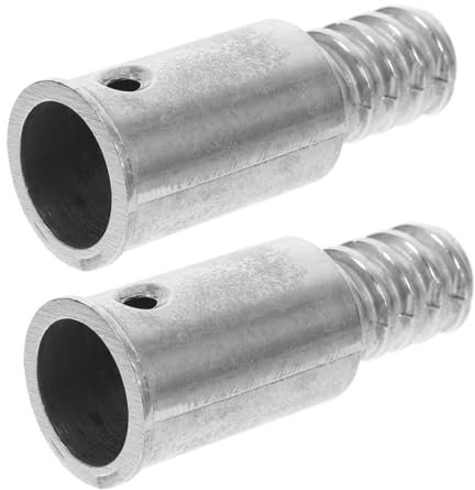PERSELOSO 2pcs Metal Threaded Handle Tips for Broom and Mop, Aluminum Alloy Extension Pole Adapter with Secure American Thread Design for Household Cleaning