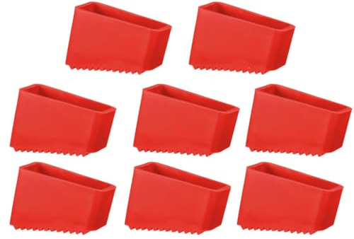 Anlising 8PCS Patas de Escalera, Pies de Goma para Escaleras, 5 x 2CM, Protectora Pies Escalera, Tapas de Pies Antideslizantes, Tapas Protectoras para Escaleras, para Trabajadores, Profesionales(Rojo)