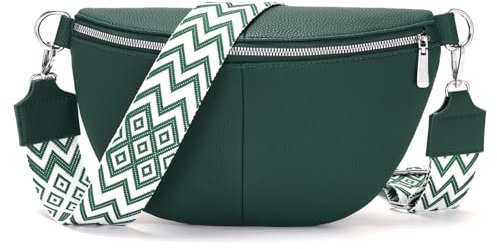 YISUOHOOM Marsupio Donna PU Pelle Verde Elegante Borsa Tracolla Piccola a Mezzaluna - Regalo Donna