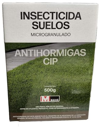 Insecticida de suelo microgranulado 500g - Masso. Antihormigas CIP. A base de cipermitrina. Eficaz contra insectos rastreros.
