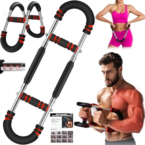 HELISAN Twister Armtrainer, 30-50kg/60-110lb Verstellbares Brusttrainer Männer, Brust Trainingsgerät, Tragbarer Brusttrainer, Schulter und Unterarmmuskel Trainingsgerät für Männer & Frauen Heimübungen