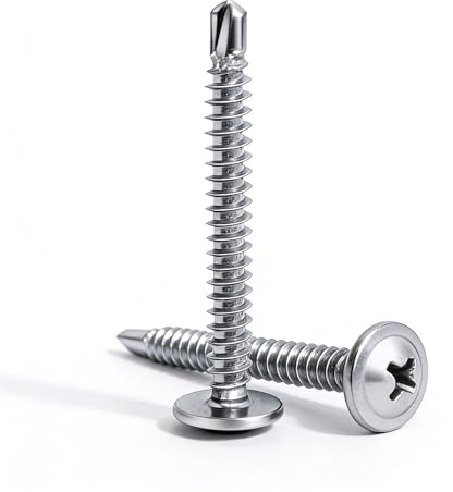 100 PCs #10 x 1 Truss Head Sheet Metal Screws - M4.8 x 25 Zinc Plated Phillips Drive Carbon Steel Wide Head Screws for Thin Metal