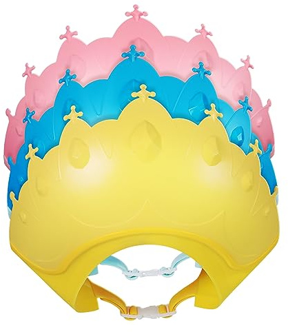 Toyvian 3 Stück-pack Kinder Duschhauben Haarwaschhaube mit Verstellbarem Ohr und Augenschutz für Baden und Reisen