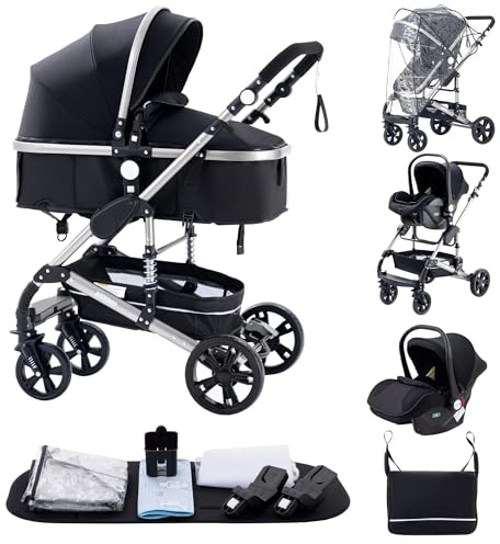 Alyikou Passeggino Trio, combinazione 3 in 1 passeggino cittadino pieghevole di lusso