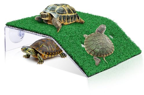 Lucxhcky Grande plate-forme pour tortues, quai flottant 2 en 1 avec rampe pour tortues aquatiques, reptiles et amphibiens, facile à installer pour terrarium d'habitat