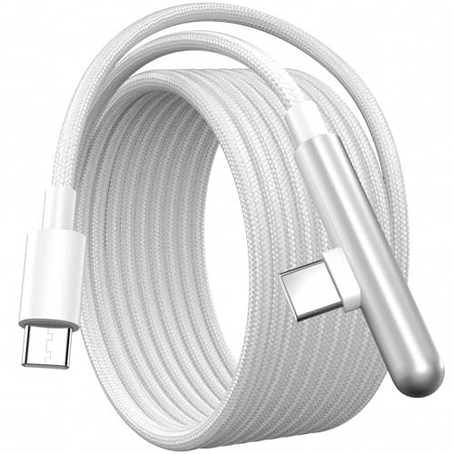 Cavo USB C 3 Metri 240W Nylon 90 Gradi Cavo USB C a Type C Extra Lungo per iPhone 17 Pro Max Air 16 15 Plus iPad MacBook Pro Ricarica Rapida per Samsung S25 S24 S23 A56 A16 per Google Pixel 10 Bianco