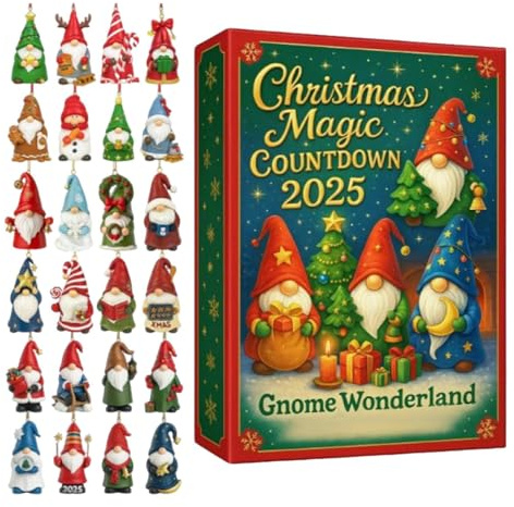 Wichtel Adventskalender 2025, Weihnachtswichtel Adventskalender, 24 Tage Wichtel Puppenkalender mit 24 2D-Acryl-Zwergen, Anhänger, Ornament, Feiertagsdekoration, Geschenke für Kinder und Erwachsene