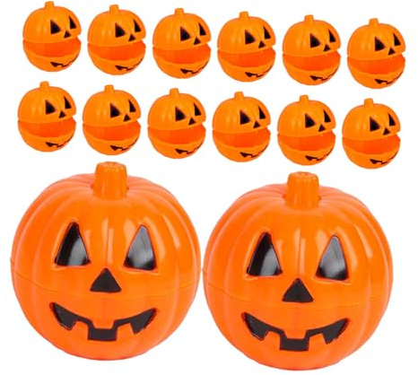 PENIKOKO 30 Stück Halloween Kürbis Süßigkeitenbehälter mit Öffnung Plastik Aufbewahrungsbox für Süßigkeiten und Halloween Party Deko Interaktiver Kürbis Eimer für Erwachsene