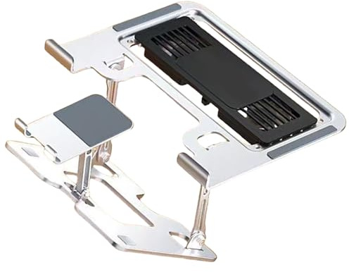 Rudiaoa 2 In 1 Metal Adjustable Phone & Laptop Stand Foldable Bracket For Desktop Holder Heat Dissipation Accessories Phone Cooling Stand