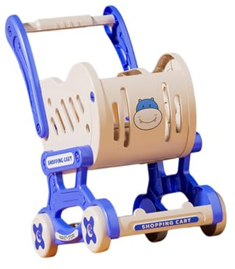 MagiDeal Carrito de de Juguete para niños pequeños, Carrito de supermercado, Juguetes educativos, simulación, Juego de simulación, de supermercado, Azul