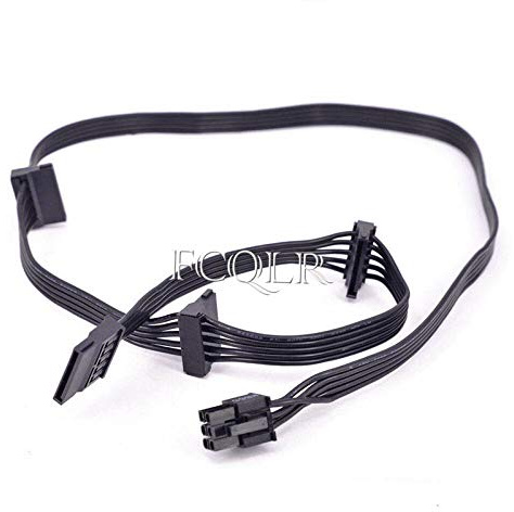 FCQLR PCIe 6Pin to 4 SATA Power Câble pour Seasonic X Series 1250 1050 1200 XP3 Modular