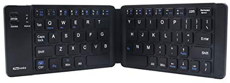 Portronics Chicklet POR-973 Foldable QWERTY Keyboard, Mini Pocket Sized, Rechargeable, Bluetooth Wireless, One Touch Connect Button, for iOS, Android and Windows Tabs, Smartphones, Black