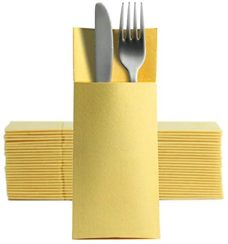 CHIC 50 Softpoint Besteckservietten Bestecktaschen gelb