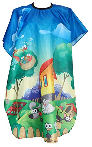 SOLUSTRE Kinder Friseur Schneiden Umhang Friseur Salon Haar Styling Stoff Schürze Wasserdichte Abdeckung Kleid Kleinkind Kinder Jungen Mädchen Tier Muster Styling Shampoo Salon Umhang