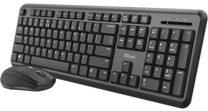 Trust 23945 TRU23945 ODY Silent Wireless Deskset Kabellos Tastatur, Maus-Set Deutsch, QWERTZ Schwarz
