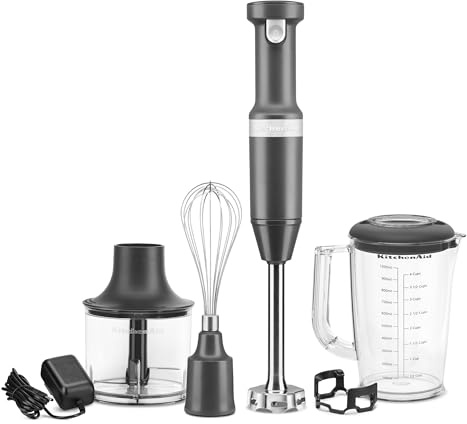 KitchenAid Cordless Variable Speed Hand Blender with Chopper and Whisk Attachment - KHBBV83