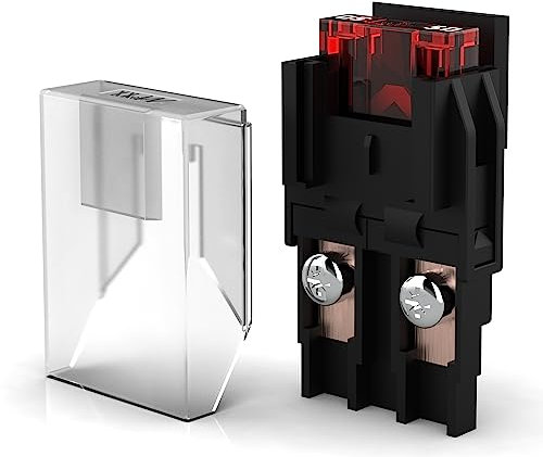 AUPROTEC Portafusibili per maxi fusibili fino a 100 A con coperchio protettivo incluso Maxi fusibile 50 A rosso