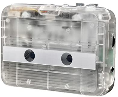 Bluetooth/Lettore di Cassette, Lettore di Cassette E Registratore Personale Portatile HiFi con Altoparlante E Microfono Integrati, Radio FM, Custodia Trasparente