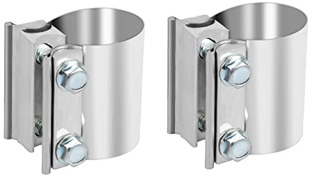 Godimg 2,0 pulgadas (51.3mm) abrazadera de escape,conector a tope férula de abrazadera de escape acero inoxidable 2 piezas