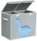 DIMJ Juego de 2 Cajas de Almacenaje Juguetes Plegable, Caja Para Guardar de Juguetes con Tapa y Asa, Caja de Tela Lindo Dinosaurio Patrón para Niños (Gris Claro)