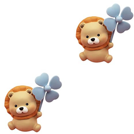 Beavorty 2stücke Lustiger Cartoon Tier Resin Auto Dekoration Kleine Löwenfigur Für Innenraum Desktop Tierornament Süße Tierverzierung Für Auto Und Büro