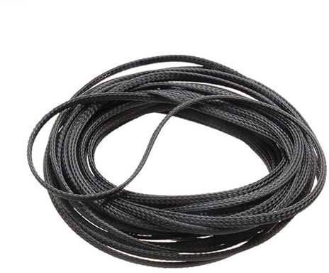 100 Metri Manicotto del Cavo Intrecciato Isolato PET Cavi espandibili Passacavo Avvolgimento a Spirale Protezione Imbracatura Guaina Manicotto del Cavo-Nero,15mm
