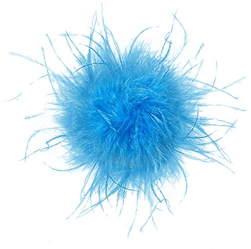 Slakerbe Brosche Pin damen, Feder Brosche Flauschige, Mehrfarbig, Kleidung Brosche Hut Dekorative für Party Stage Performance, Hellblau