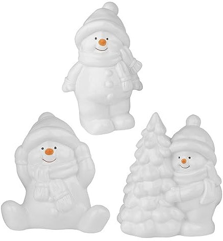 Ideen mit Herz Deko-Figuren Schneemänner 2 | 3 Designs & Größen | weiß | 3 Stück