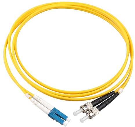 Jopto 2m(7ft) Fiber Optic Cable LC to ST Single Mode Duplex 9/125μm PVC LSZH Fiber Cord for Indoor Gigabit Ethernet Applications