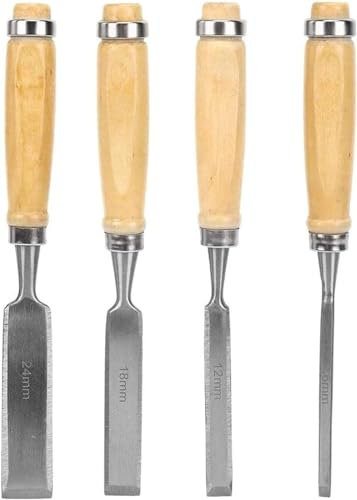 kippen 1087X Set di 4 Pezzi di Scalpelli per La Lavorazione del Legno